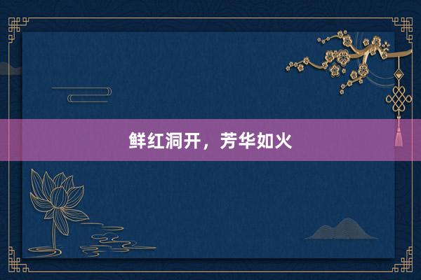 鲜红洞开，芳华如火